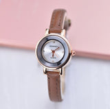 Thin Leather Women Bracelet Wristwatch